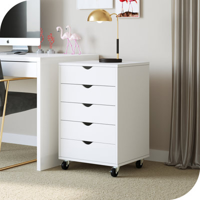 Carraway 5 -Drawer Wooden Filing Cabinet