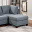 Ensemble de canapé modulaire modulaire 6 pièces M-L en forme de lin gris avec 2 fauteuils d'angle et 2 repose-pieds