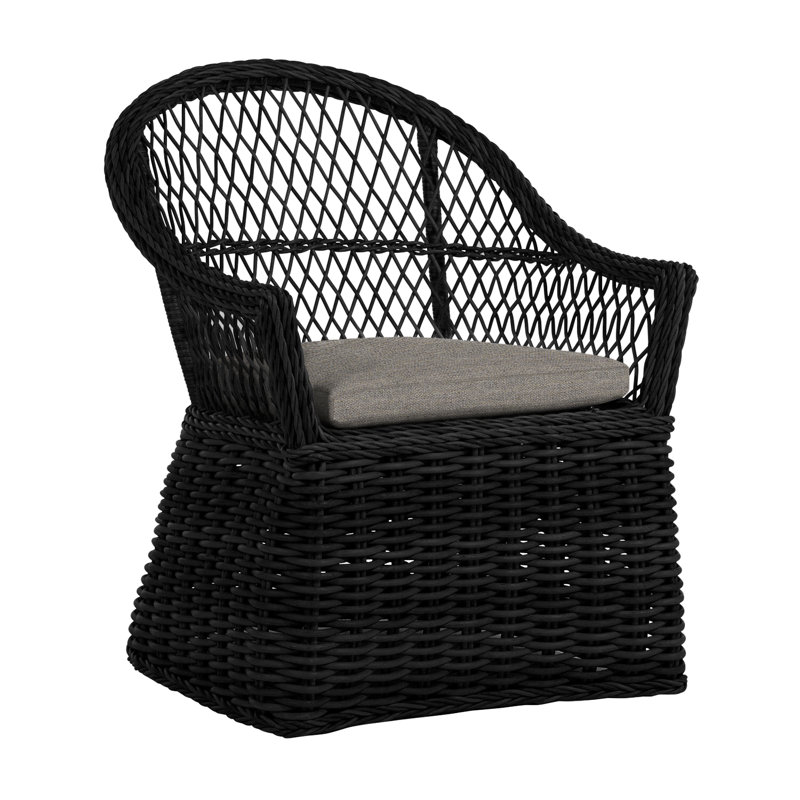 Chaise avec accoudoirs Soho - Onyx, Soho #0 onyx, Sunbrella® ‑ Cabana à rayures minuit, Pas de soudure
