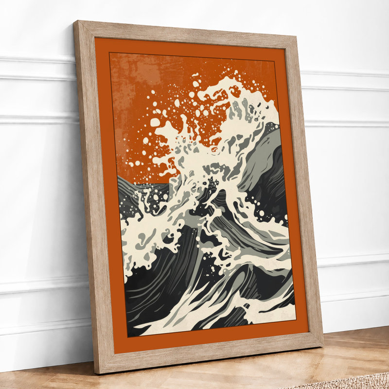 Wave In Motion Japandi - Print, Oak, A4 - 29.7 x 21.0 cm