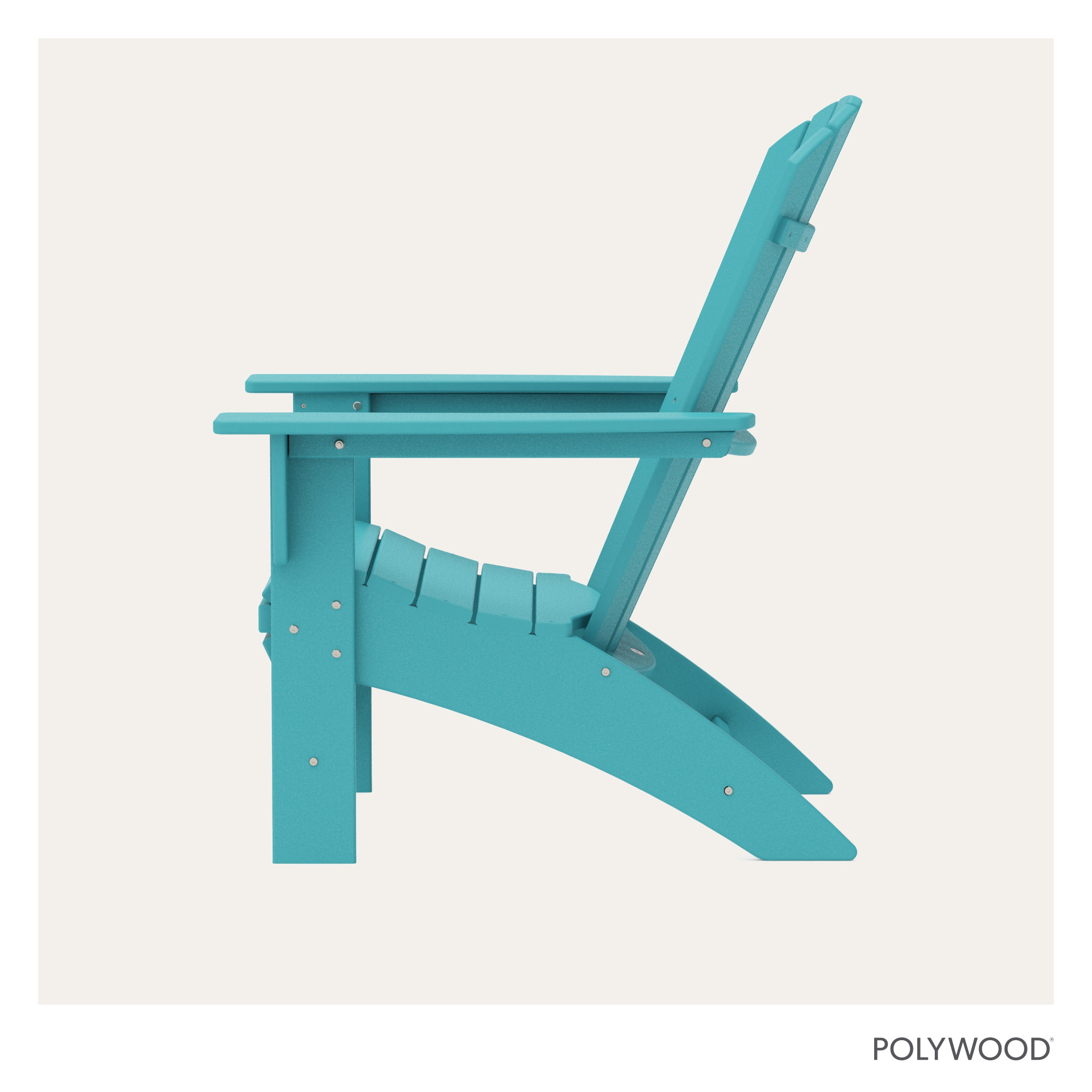 POLYWOOD Nautical Curveback Adirondack Chair, Aruba