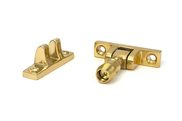 Mushroom Brighton Fastener - Narrow (Square), Polished Brass