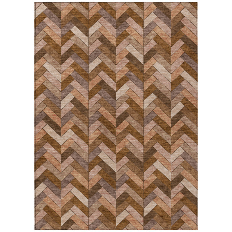 Machine Washable Indoor/Outdoor Matteson ACN2296 Geometric Rug, Rectangle 10' x 14'
