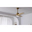 52 po Ventilateur de plafond 3 pales en bois massif avec lumière DEL-1041562038