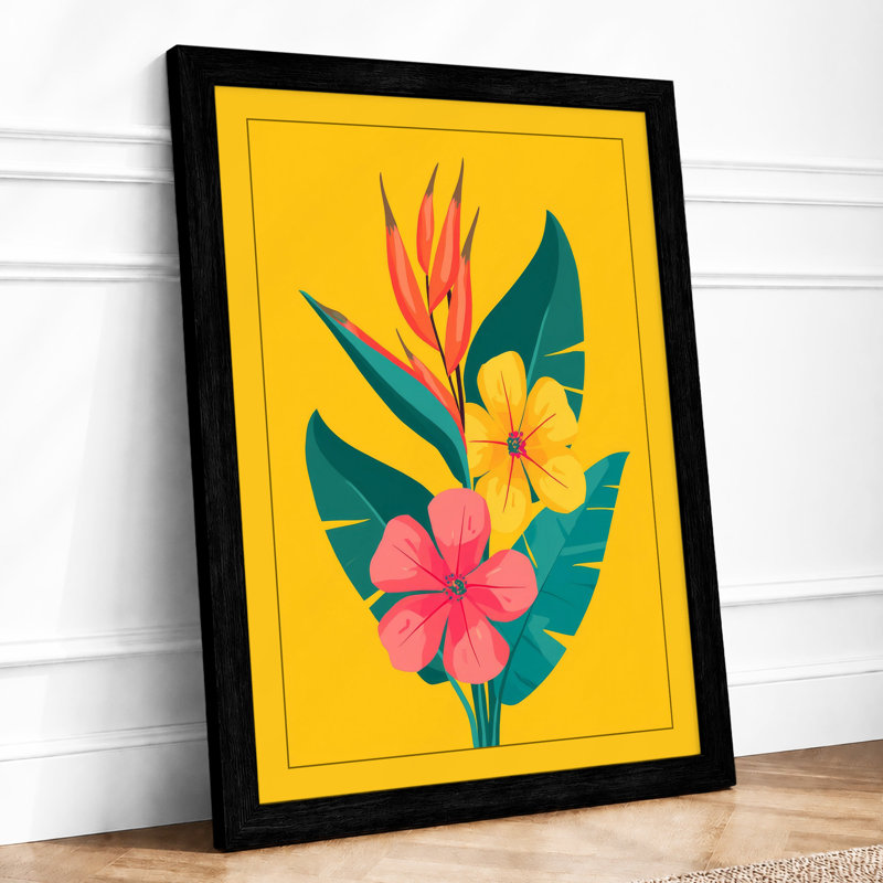 Tropical Bouquet Botanical - Framed Print, A1 - 84.1 x 59.4 cm, Black