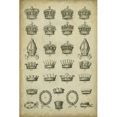 Heraldic Crowns & Coronets IV 1 Piece Wrapped Canvas Wall Art