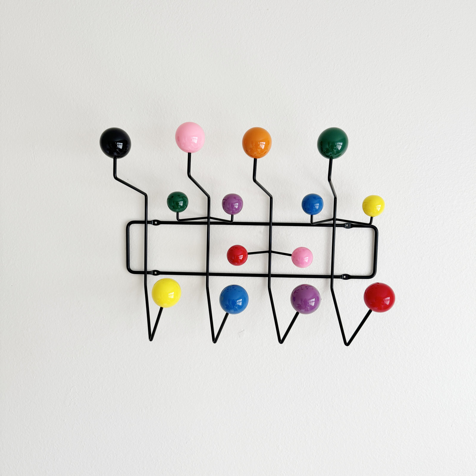 Joyelle 14 - Hook Metal Coat Rack, Yellow/Orange/Pink/Black
