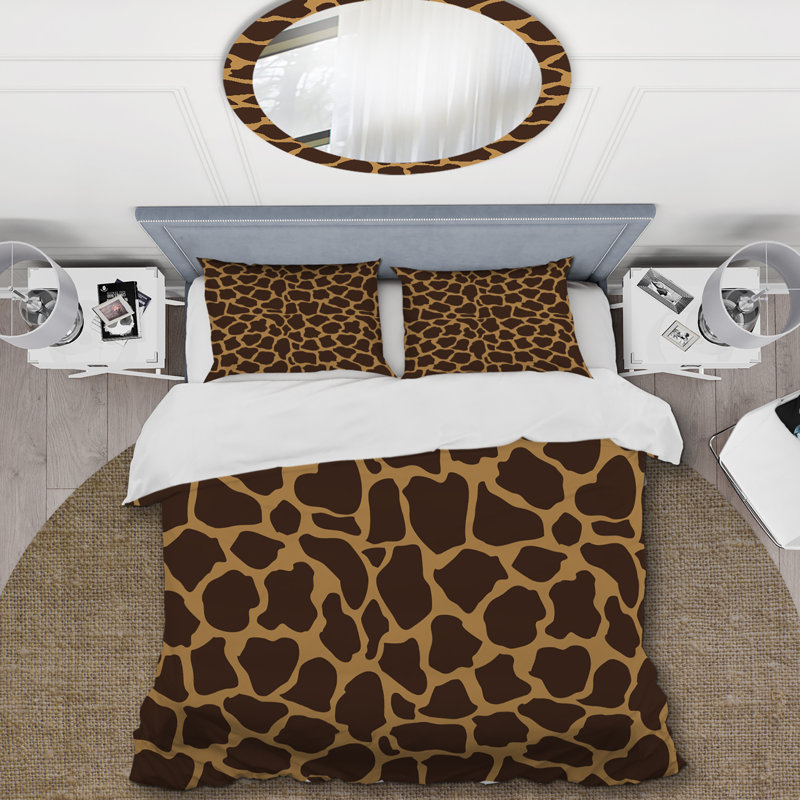 Giraffe Skin V - Animals Duvet Cover Set - Microfiber Polyester