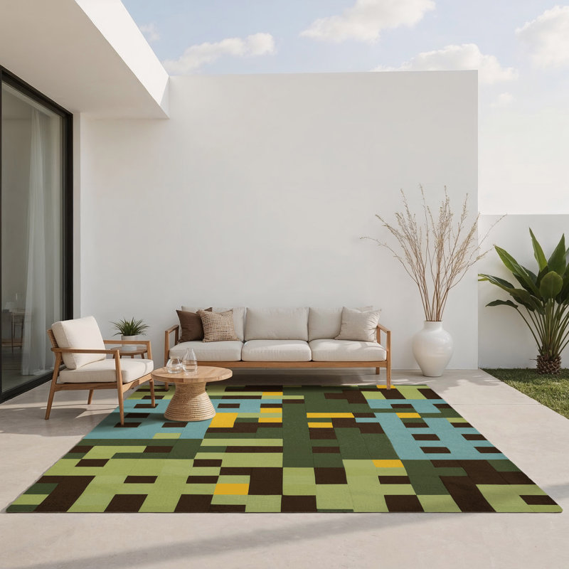 Tapis intérieur et extérieur Earth Tones, Rectangle 1 pi 6 po x 2 pi 6 po
