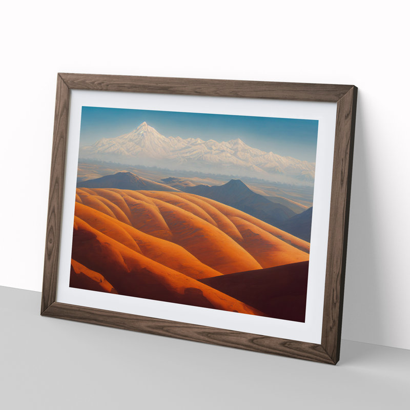 Grand Mountain Landscape - Print, 46cm H x 64cm W, Walnut