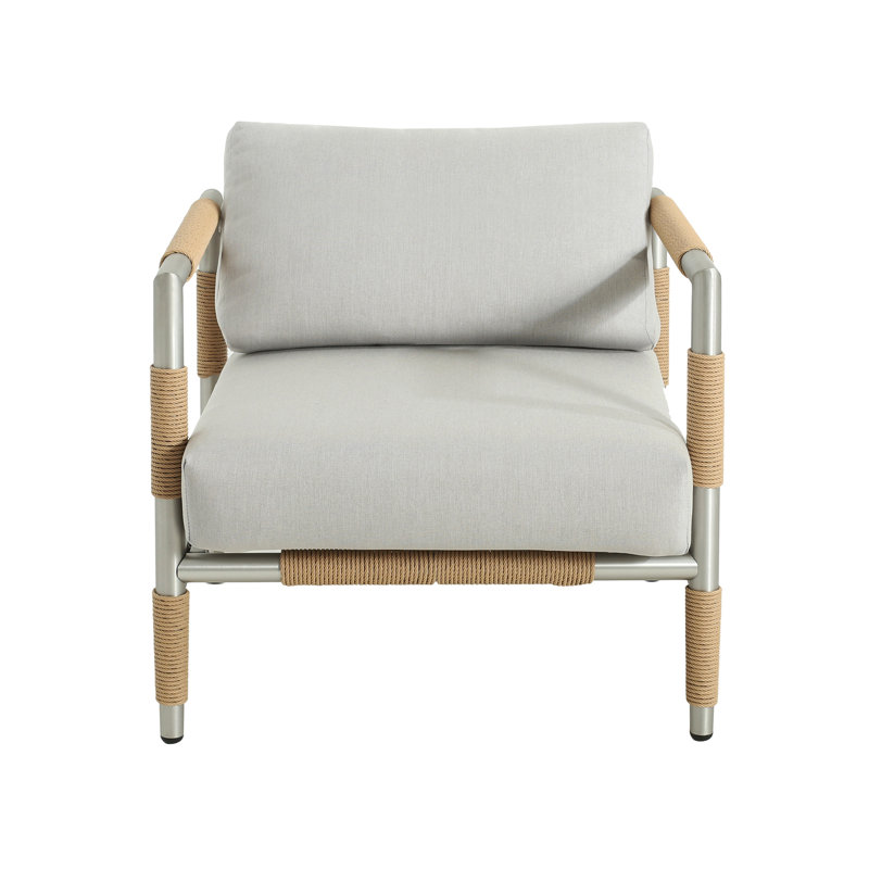 Fauteuil d'extérieur en aluminium avec coussins épais