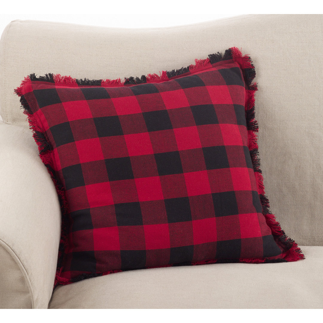 Birmingham Cotton Plaid Throw Pillow Saro 