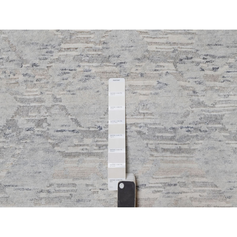 Tapis gris en laine naturelle noué à la main 3 pi x 5 pi 1 po FA0E5D5ECB704AD792CA6473FB144690