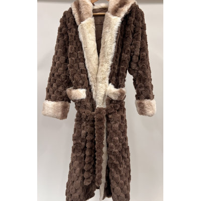 Long manteau à garniture sherpa moka