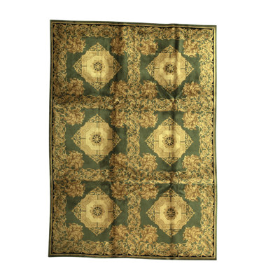 Savonnerie Wool Geometric Indoor Rug