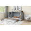 Lit escamotable double avec rangement - Aucun sommier requis, gris