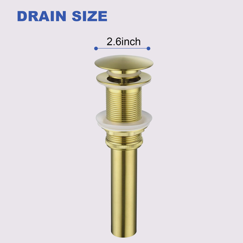 2-handle Bathroom Faucet with Drain Assembly, Brushed Gold