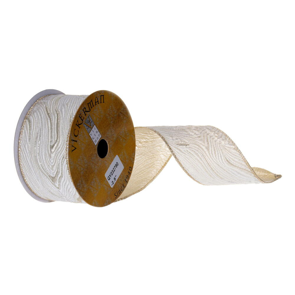 2.5" x 10 Yard Abstract Grain Wired Ribbon. The Holiday Aisle® 