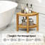 Banc de douche d'angle en bois de teck avec tablette de rangement