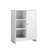 White Freestanding Cabinet For Bathroom Living Room Office 24.13" X 11.76" 31.5" With Adjustable Shelves 1 3 Open Compartments Silver Handles Storage Kitchen And Hidden Shelving Stable Base Smooth