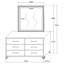 Commode 6 tiroirs avec miroir Malcolm