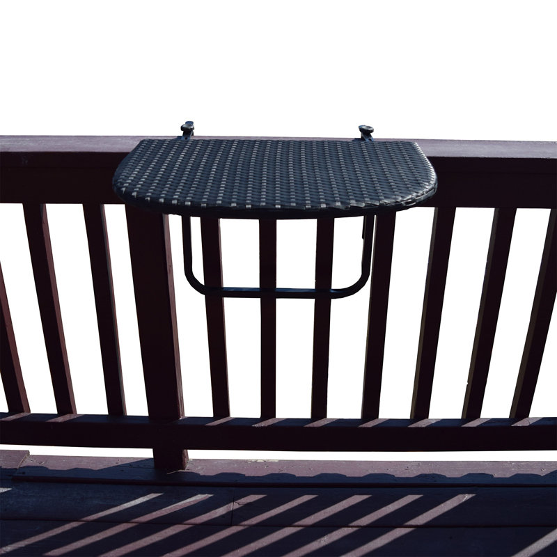 Half Moon Yes Outdoor Balcony Table , 24 " W 24 " D, Black