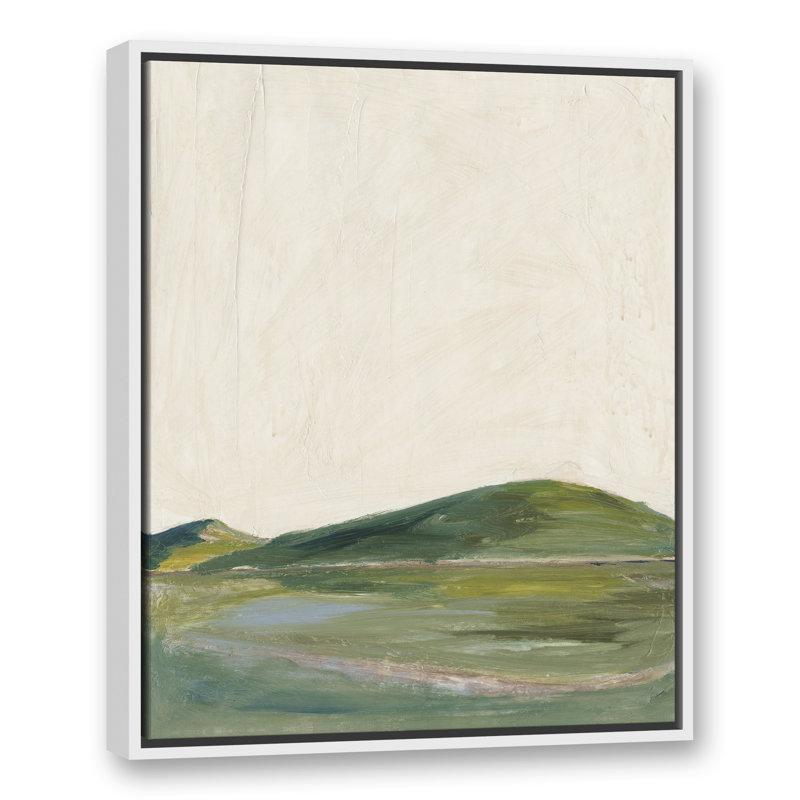 Abstrait vert - peinture, Toile à cadre flottant blanc, H 31,75 po x l 25,75 po x P 1,75 po