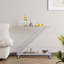 Élégant chariot-bar avec base en verre incassable et en fer stable, tablettes élégantes et minimalistes