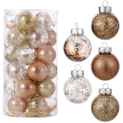 Ensemble de 30 pièces de boules de Noël incassables de 2,36 pouces
