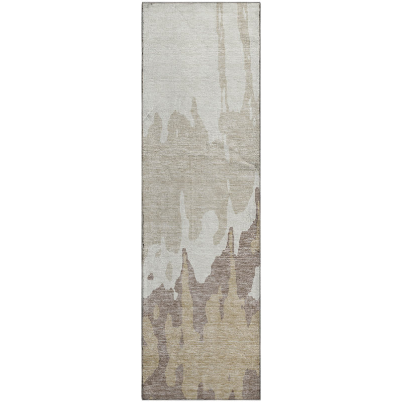 Premium Machine Washable Prisco Ivory Rug, Runner 2'3" x 7'6"