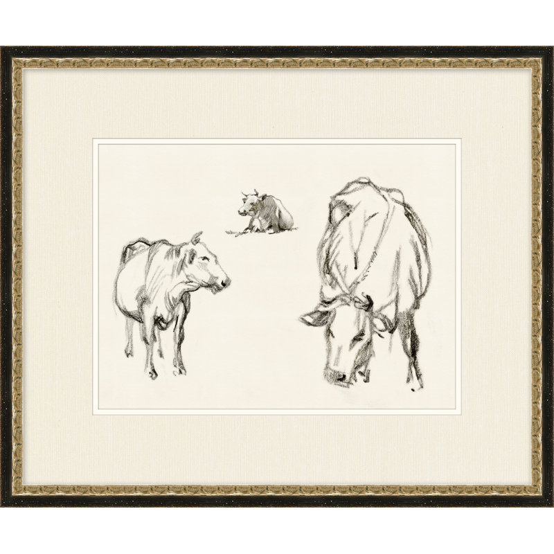Country Cow Sketches 4 Print