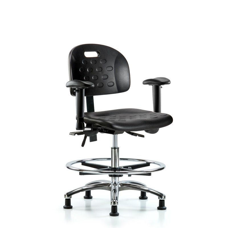 Alexandra Drafting Chair, Glides, Included, Silver