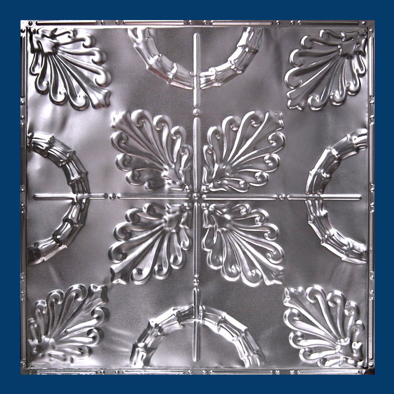 Carreau de plafond en métal argenté 2 pi x 2 pi