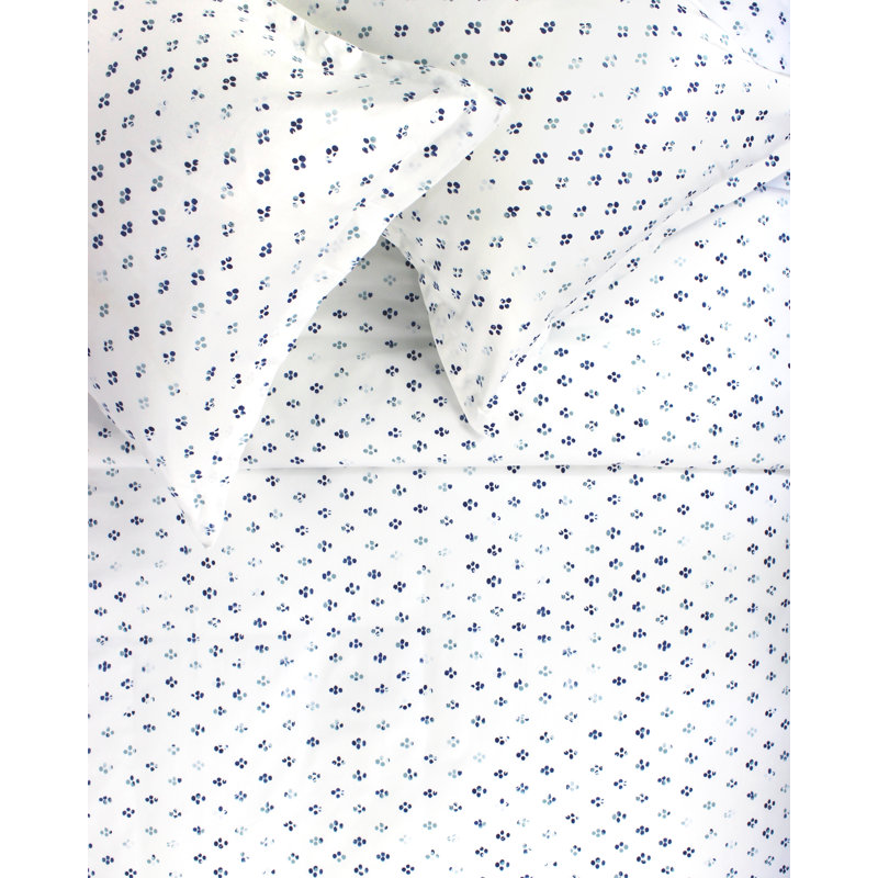 Lit avec rangement Byrne Malmo Beckett, Ensemble de housse de couette double + 1 taie déc, Bleu
