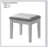 Contemporary Style Vanity Set With Stool, Glass Top, Storage Drawers, Central Mirror, Bulbs, And USB/Power Outlet