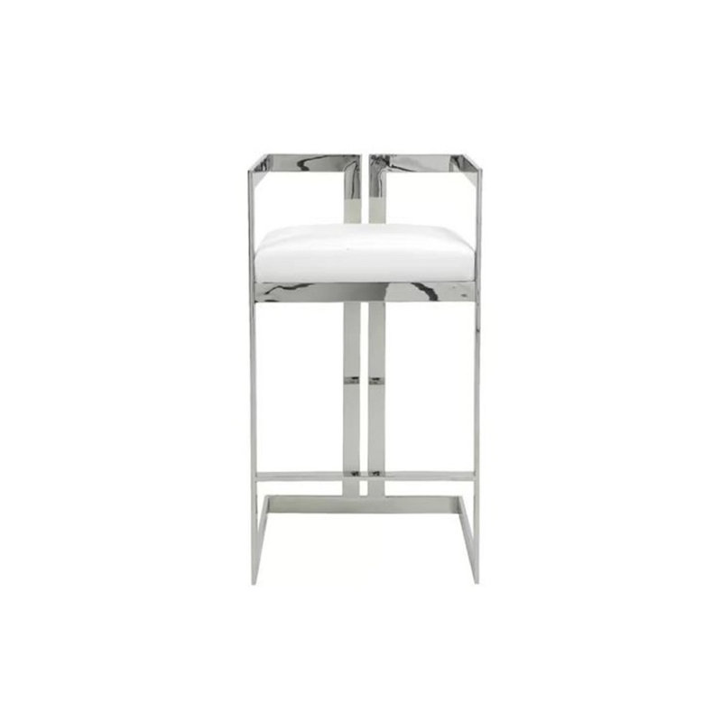 Tabouret de comptoir 26 po Ballam, Blanc, Chrome