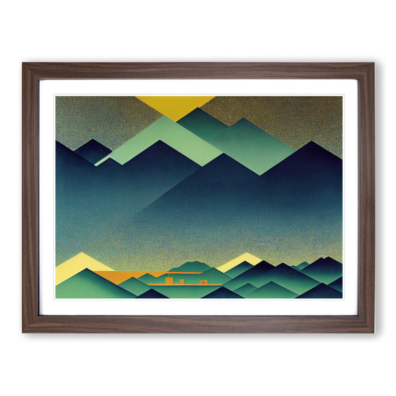 Mountains - Framed Print, 34cm H x 46cm W, Walnut Framed