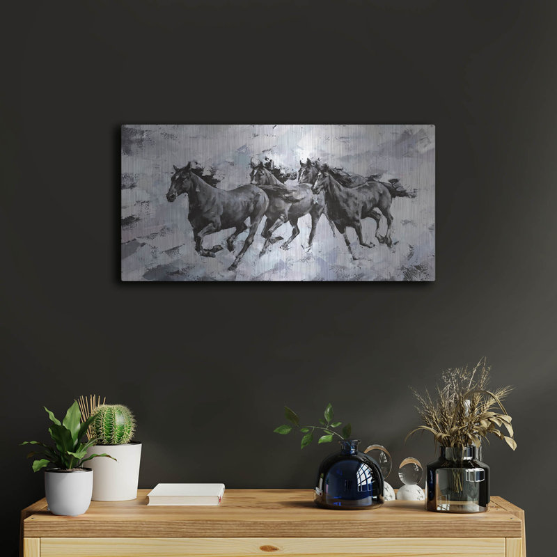  «Gallop» par Alexander Gunin, art mural en métal, 24 po x 12 po, H 12 po x l 24 po