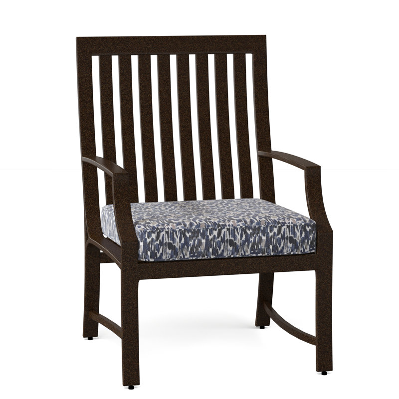 Seal Cove Outdoor Dining Armchair, Chestnut Brown, Canvas Bird's Eye Sunbrella® Canvas