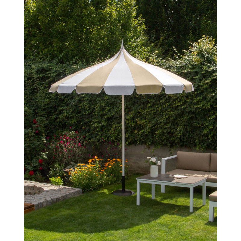 MINOA Market Parasol, Beige/White
