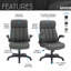Fauteuil de bureau ergonomique en similicuir - Fauteuil de direction ultra rembourré avec accoudoirs rabattables, réglable en hauteur, inclinable et roulettes lisses, gris