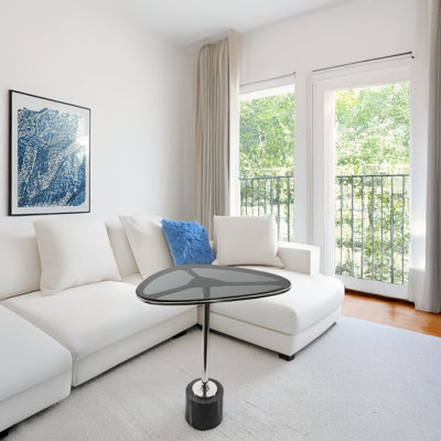 Moderna Marble And Glass End Table