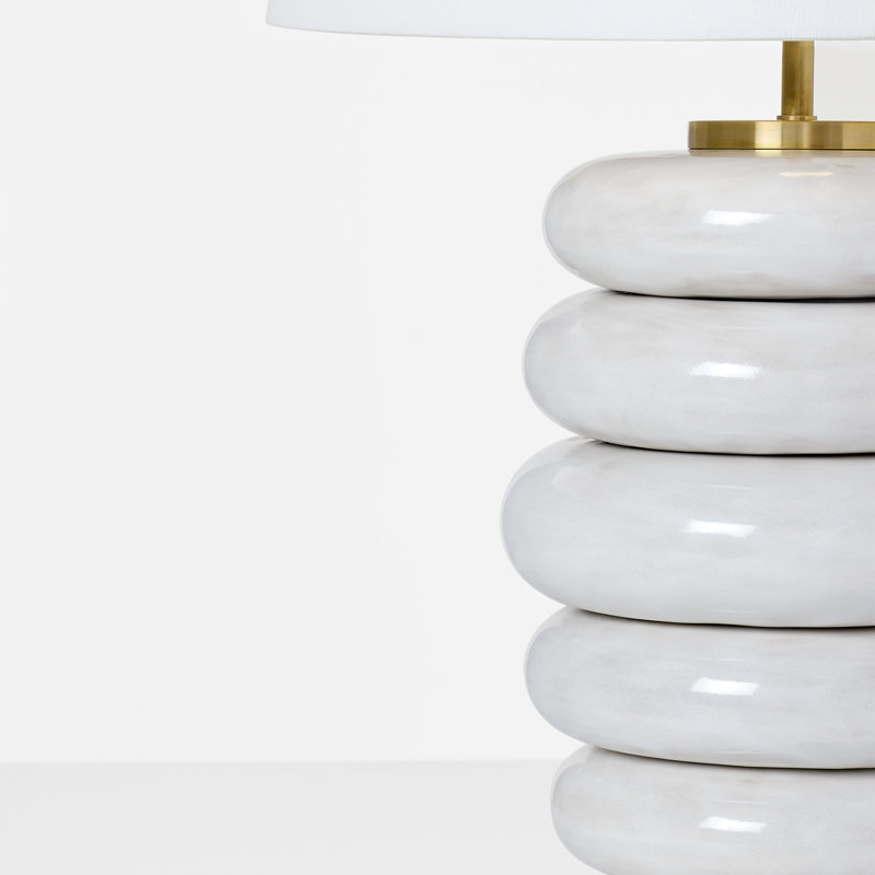 Kelly Wearstler Phoebe Stacked Table Lamp, Antiqued White