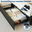 Structure de lit grand / double rembourré avec lumières DEL, tête de lit et 2 tiroirs de rangement, prise de charge et ports USB, tissu moelleux doux, silencieux-829212980-829212977