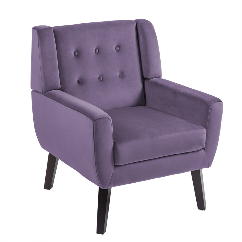 Fauteuil Jaqueze, Velours mauve performance