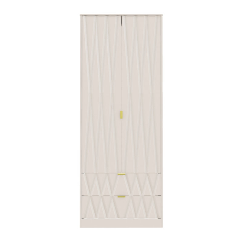 Fully Assembled Efka Diamond Wardrobe, Kashmir Matt Veneer