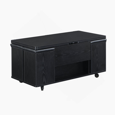 Multi-Functional Lift-Top Coffee Table Set With Hidden Storage And Stools, Ideal For Transforming Living Spaces And Maximizing Utility