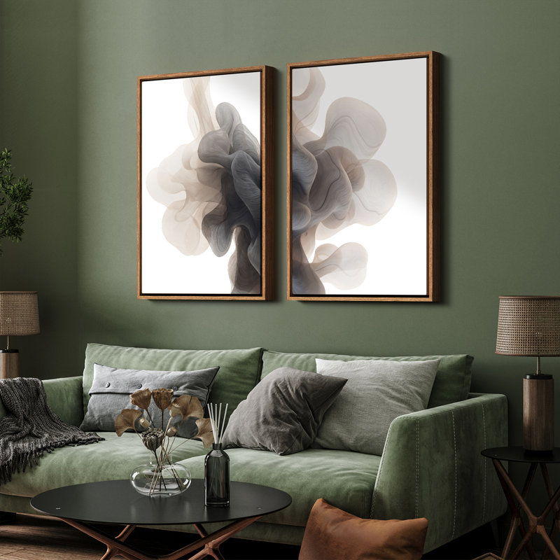 Art mural encadré, rétro, antique, classique pour chambre à coucher - 2 panneaux, H 24 po x l 16 po, Naturel