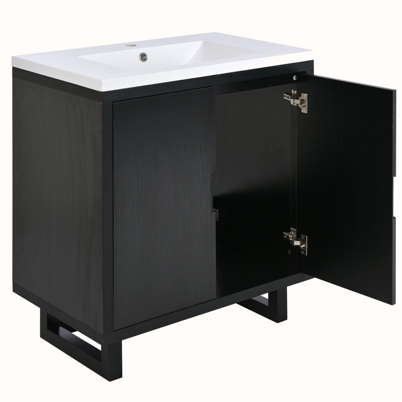 30" Bathroom Vanity with Sink, Black