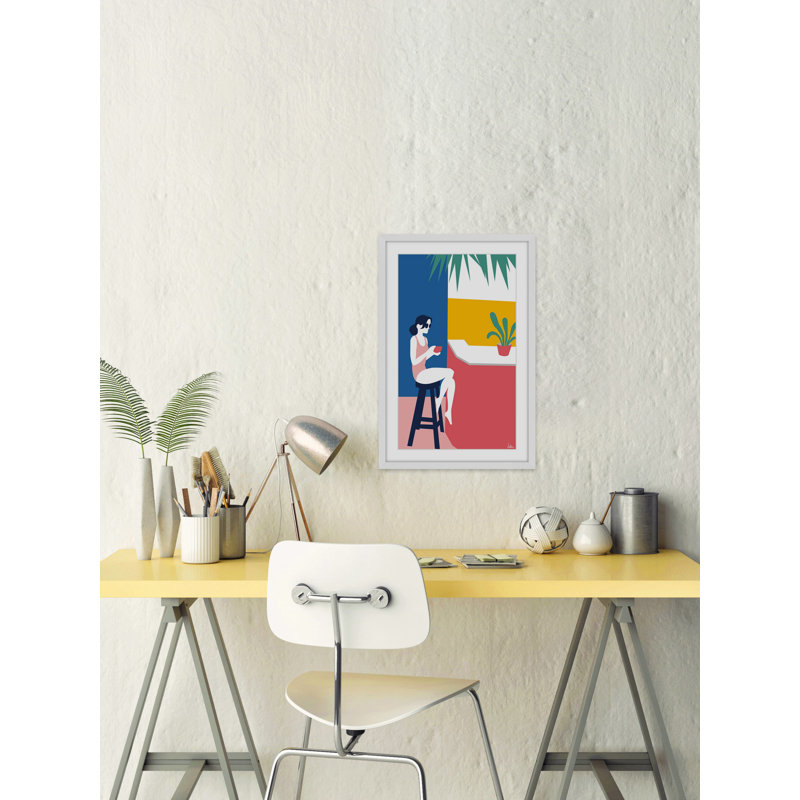 «A Lady at the Bar» par Marmont Hill - Reproduction d'art graphique sur papier encadré, H 24 po x l 16 po x P 1,5 po